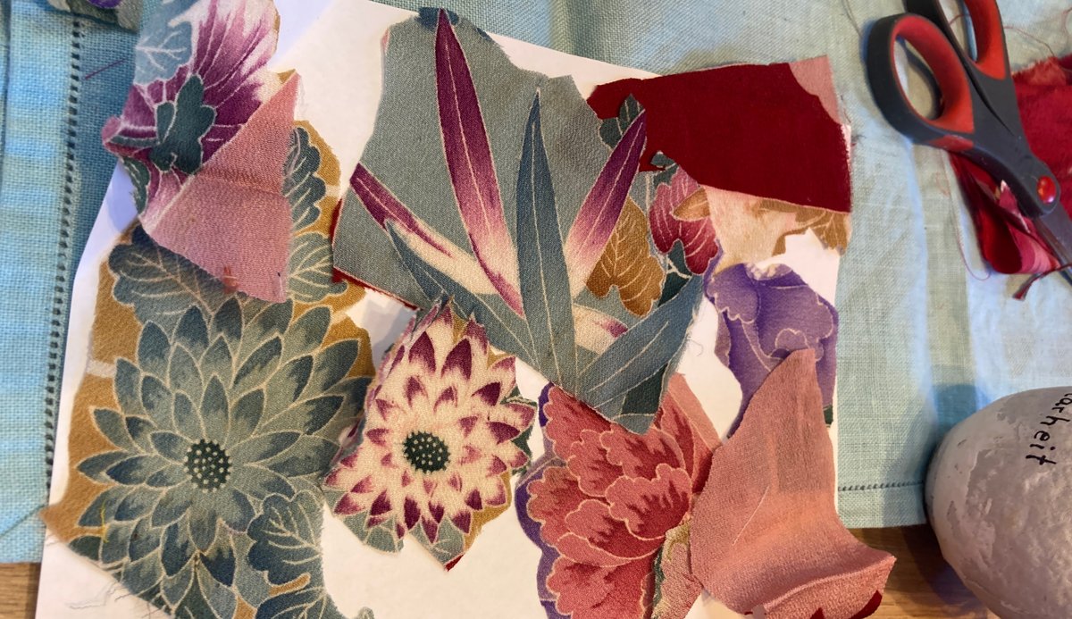 Choosing kimono-style fabric for a Chofu Daruma